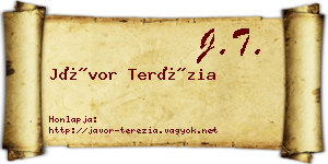 Jávor Terézia névjegykártya