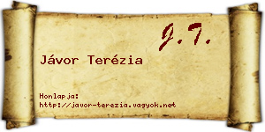 Jávor Terézia névjegykártya